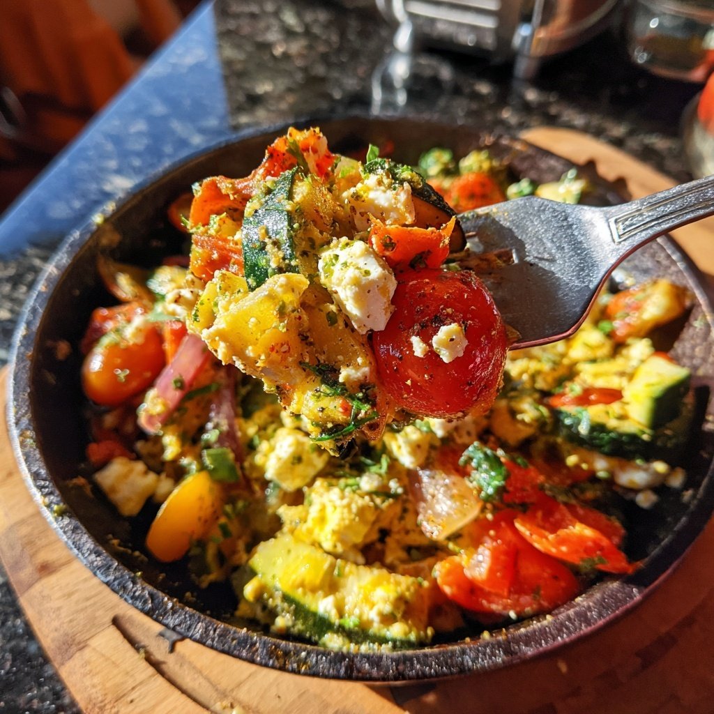 Gesund & Leicht Mediterrane Gemüsepfanne mit Feta