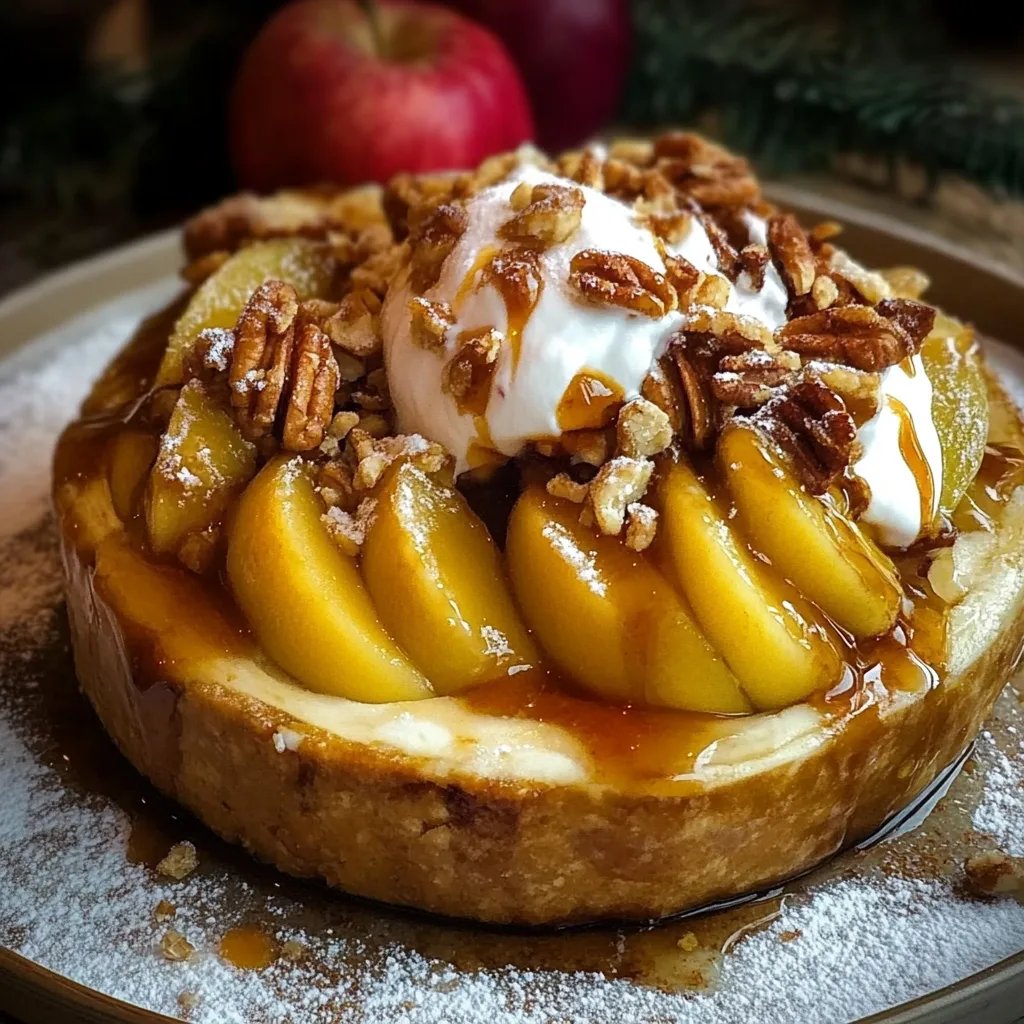 Apfel gefüllt mit Eis und karamellisierten Walnüssen