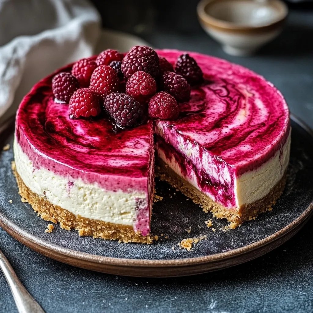 Himbeer-Swirl-Cheesecake