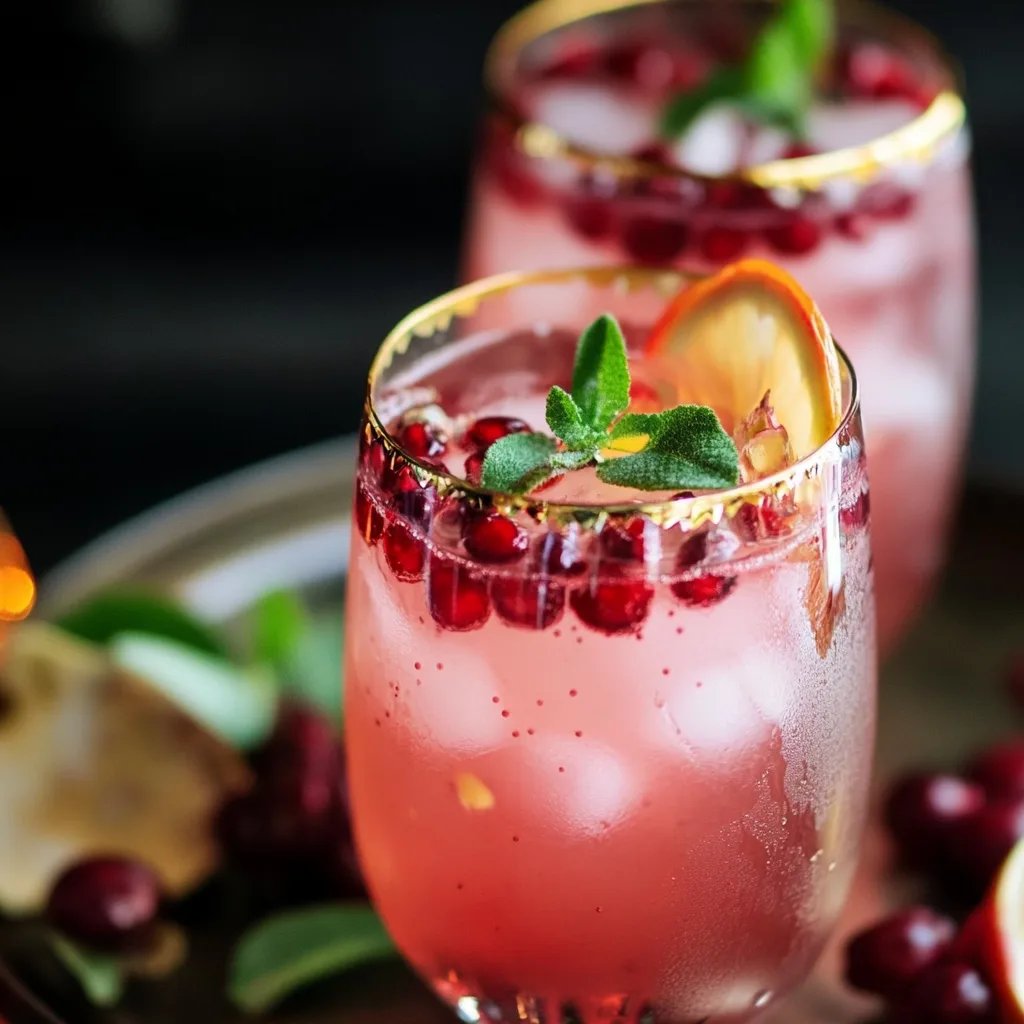 Alkoholfreier Weihnachtscocktail mit Granatapfel