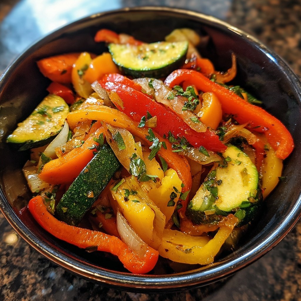 Kalorienarme Gemüsepfanne Vegan